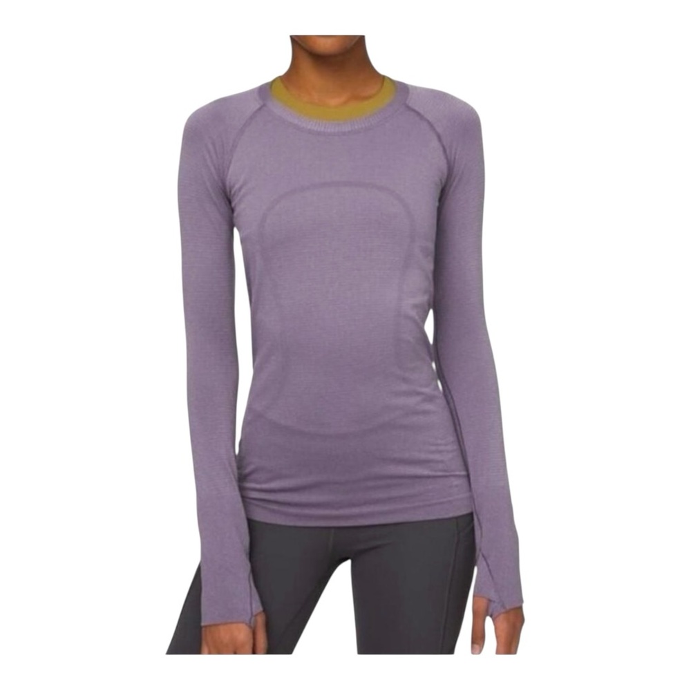 Lululemon Swiftly Tech Speed Long Sleeve shirt Shine shimmer purple women’s Sz 4
